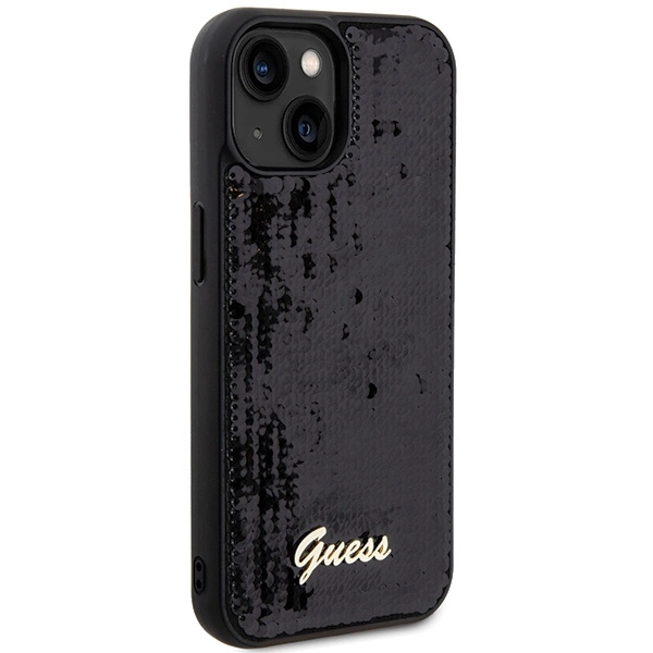 Guess Sequin Script Metal case for iPhone 14 / 15 / 13 - blackeng