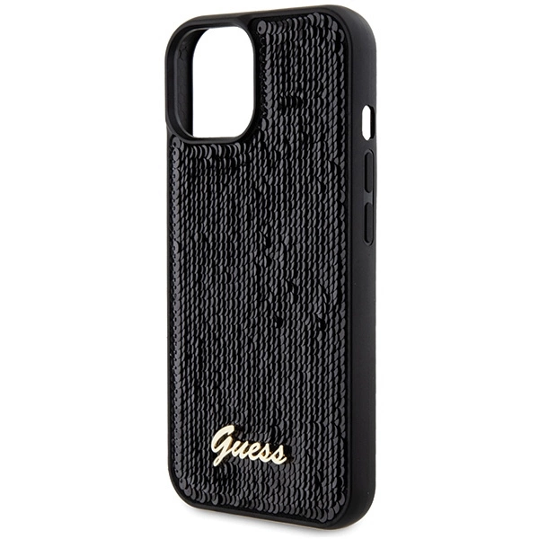Guess Sequin Script Metal case for iPhone 14 / 15 / 13 - blackeng