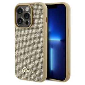 Guess Disco Metal Script case for iPhone 14 Pro Max - goldeng