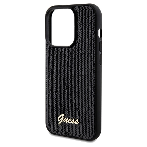 Guess Sequin Script Metal case for iPhone 14 Pro Max - blackeng