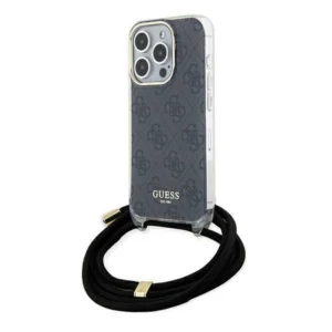 Guess Crossbody Cord 4G Print case for iPhone 15 Pro - blackeng
