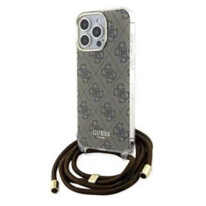 Guess Crossbody Cord 4G Print case for iPhone 15 Pro - browneng