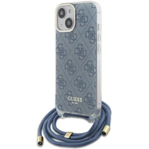 Guess Crossbody Cord 4G Print Case for iPhone 15/14/13 - Blueeng