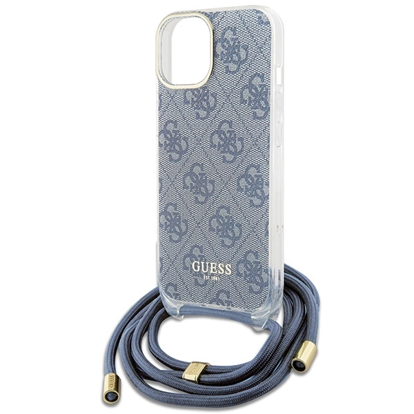 Guess Crossbody Cord 4G Print Case for iPhone 15/14/13 - Blueeng