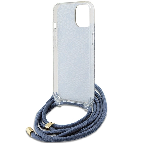 Guess Crossbody Cord 4G Print Case for iPhone 15/14/13 - Blueeng