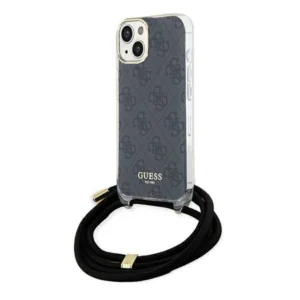 Guess Crossbody Cord 4G Print Case for iPhone 15/14/13 - Blackeng