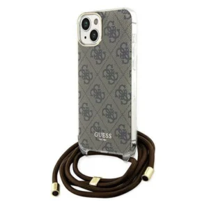 Guess Crossbody Cord 4G Print case for iPhone 15 / 14 / 13 - browneng