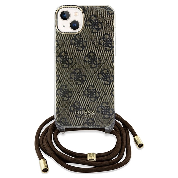 Guess Crossbody Cord 4G Print case for iPhone 15 / 14 / 13 - browneng
