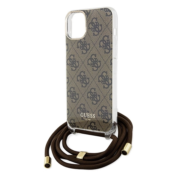Guess Crossbody Cord 4G Print case for iPhone 15 / 14 / 13 - browneng