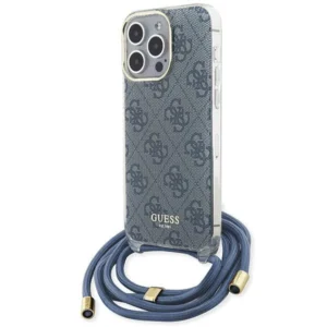 Guess Crossbody Cord 4G Print case for iPhone 15 Pro Max - blueeng