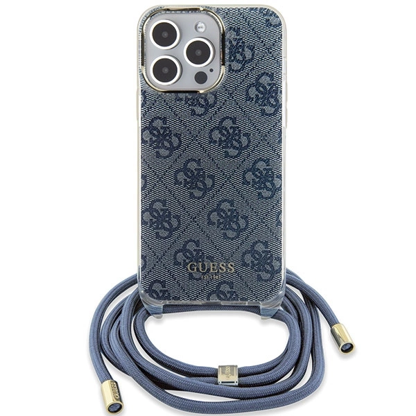 Guess Crossbody Cord 4G Print case for iPhone 15 Pro Max - blueeng