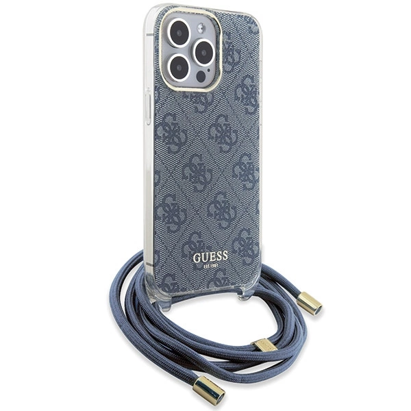 Guess Crossbody Cord 4G Print case for iPhone 15 Pro Max - blueeng