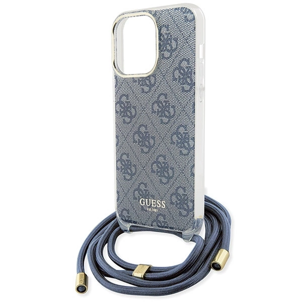 Guess Crossbody Cord 4G Print case for iPhone 15 Pro Max - blueeng