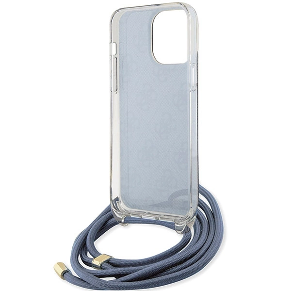 Guess Crossbody Cord 4G Print case for iPhone 15 Pro Max - blueeng