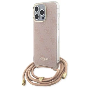 Guess Crossbody Cord 4G Print case for iPhone 15 Pro Max - pinkeng