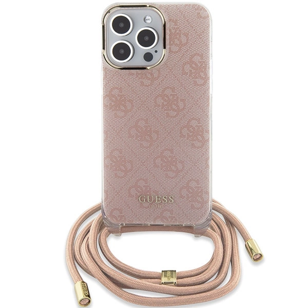 Guess Crossbody Cord 4G Print case for iPhone 15 Pro Max - pinkeng