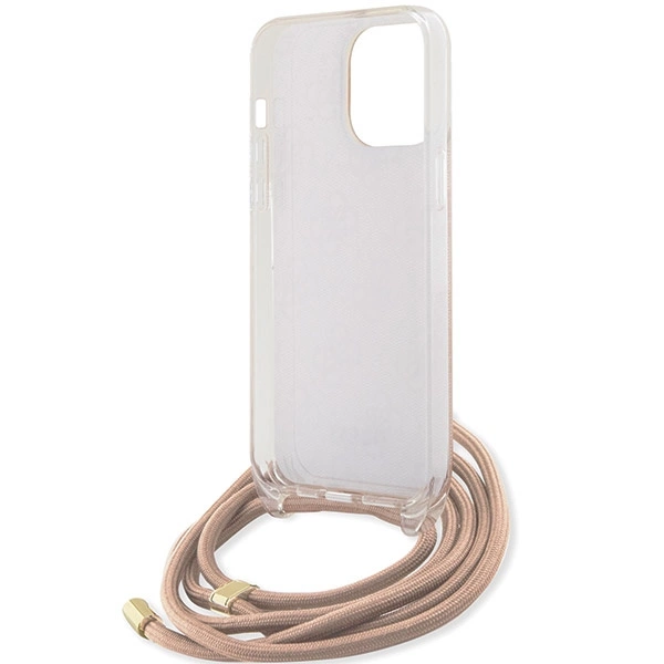 Guess Crossbody Cord 4G Print case for iPhone 15 Pro Max - pinkeng