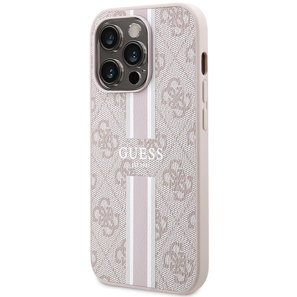 Guess 4G Printed Stripes MagSafe case for iPhone 15 Pro - pinkeng