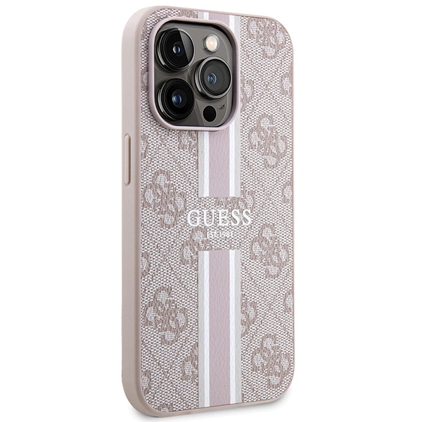 Guess 4G Printed Stripes MagSafe case for iPhone 15 Pro - pinkeng