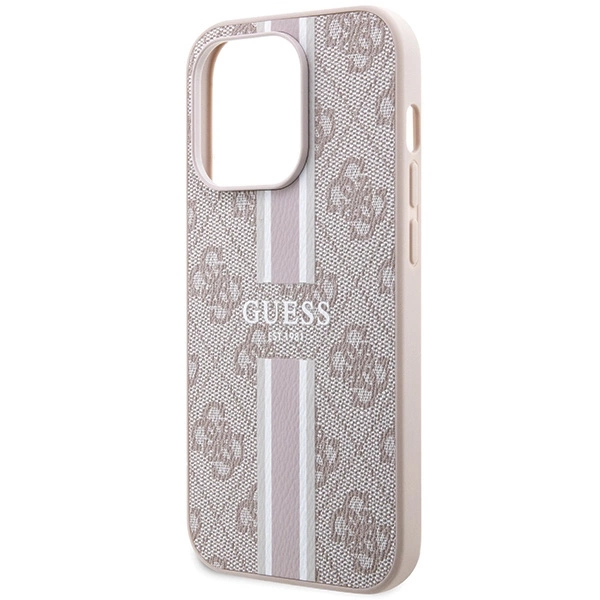 Guess 4G Printed Stripes MagSafe case for iPhone 15 Pro - pinkeng