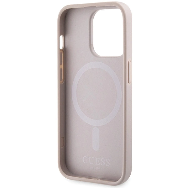 Guess 4G Printed Stripes MagSafe case for iPhone 15 Pro - pinkeng