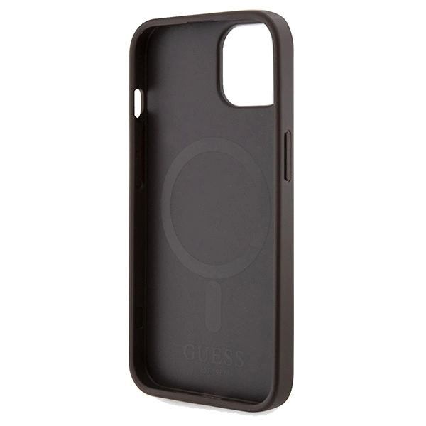 Guess 4G Printed Stripes MagSafe case for iPhone 15/14/13 - browneng