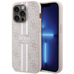 Guess 4G Printed Stripes MagSafe case for iPhone 15 Pro Max - pinkeng