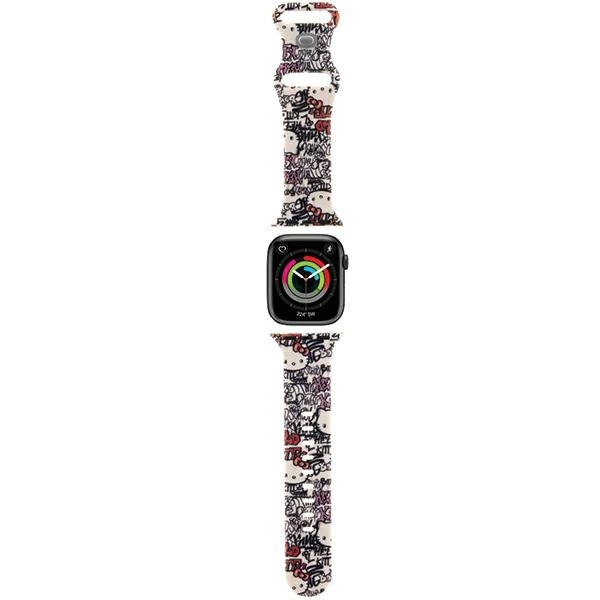 Hello Kitty Silicone Tags Graffiti strap for Apple Watch 38/40/41mm - beigeeng