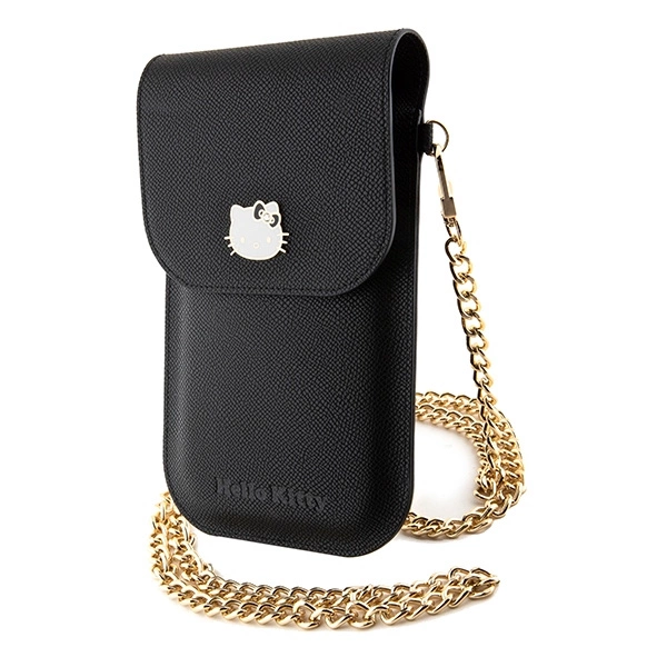 Hello Kitty Leather Metal Logo Chain bag - blackeng