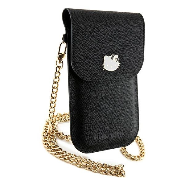 Hello Kitty Leather Metal Logo Chain bag - blackeng