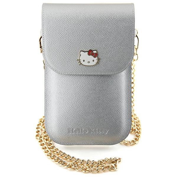 Hello Kitty Leather Metal Logo Chain bag - silvereng