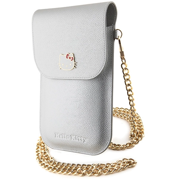 Hello Kitty Leather Metal Logo Chain bag - silvereng