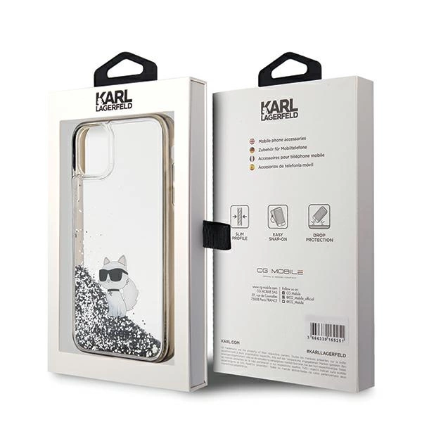 Karl Lagerfeld Liquid Glitter Choupette case for iPhone 11 / Xr - transparenteng