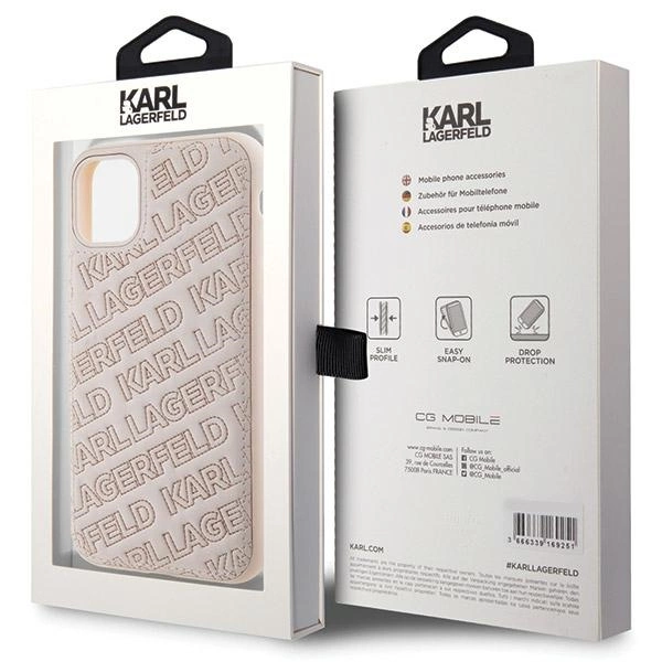Karl Lagerfeld Quilted K Pattern case for iPhone 11 / Xr - pinkeng