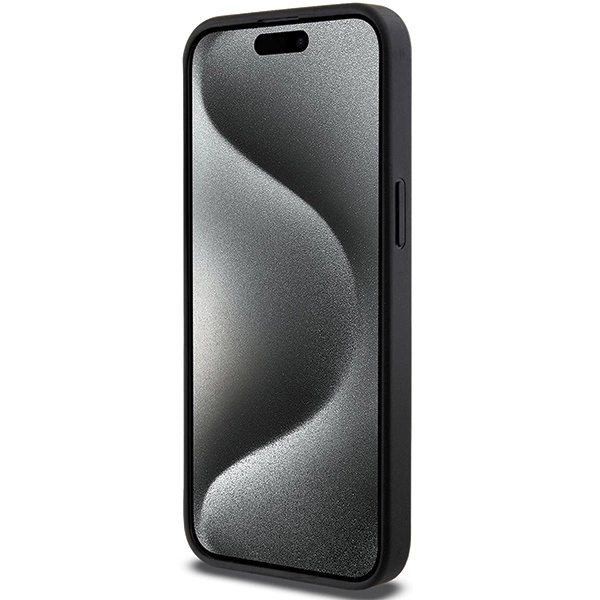 Karl Lagerfeld Gripstand Saffiano Choupette Pins case for iPhone 13 Pro Max - blackeng