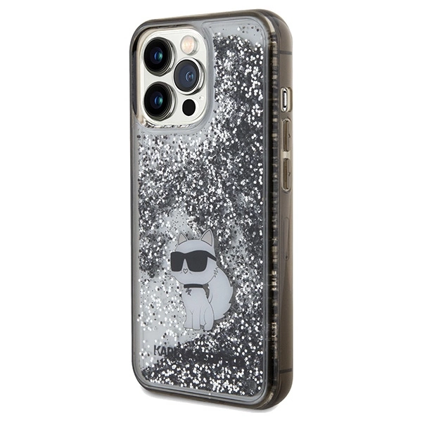 Karl Lagerfeld Liquid Glitter Choupette case for iPhone 13 Pro Max - transparenteng