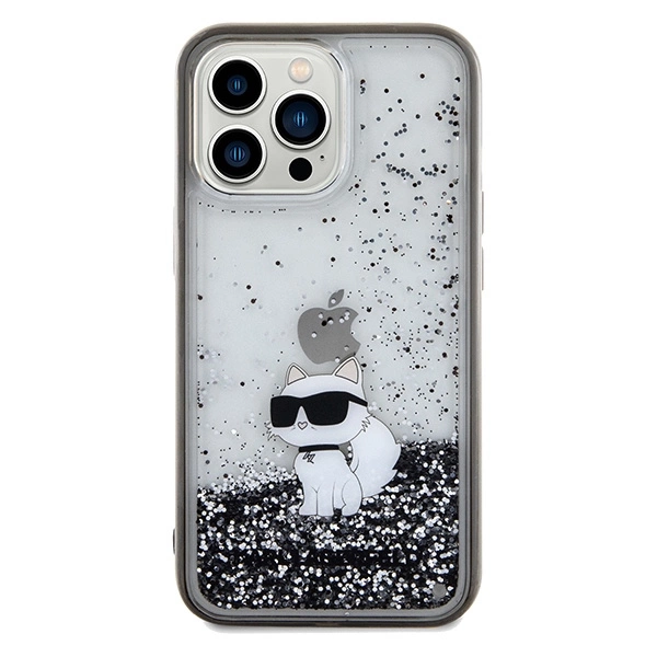 Karl Lagerfeld Liquid Glitter Choupette case for iPhone 13 Pro Max - transparenteng