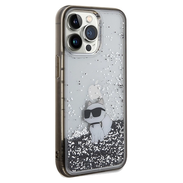Karl Lagerfeld Liquid Glitter Choupette case for iPhone 13 Pro Max - transparenteng