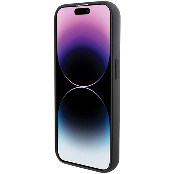 Karl Lagerfeld Gripstand Saffiano Choupette Pins case for iPhone 14 Pro - blackeng