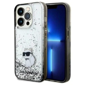 Karl Lagerfeld Liquid Glitter Choupette case for iPhone 14 Pro Max - transparenteng