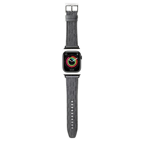 Karl Lagerfeld Saffiano Monogram strap for Apple Watch 42/44/45/49mm - silvereng