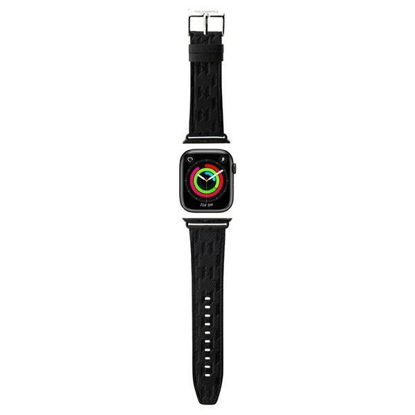 Karl Lagerfeld Saffiano Monogram strap for Apple Watch 42/44/45/49mm - blackeng