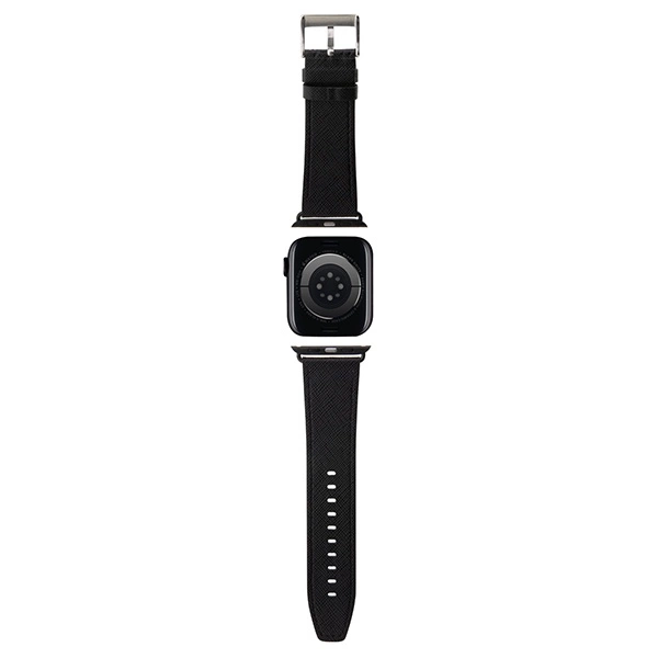 Karl Lagerfeld Saffiano Monogram strap for Apple Watch 42/44/45/49mm - blackeng