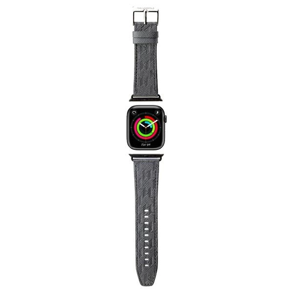 Karl Lagerfeld Saffiano Monogram strap for Apple Watch 38/40/41mm - silvereng