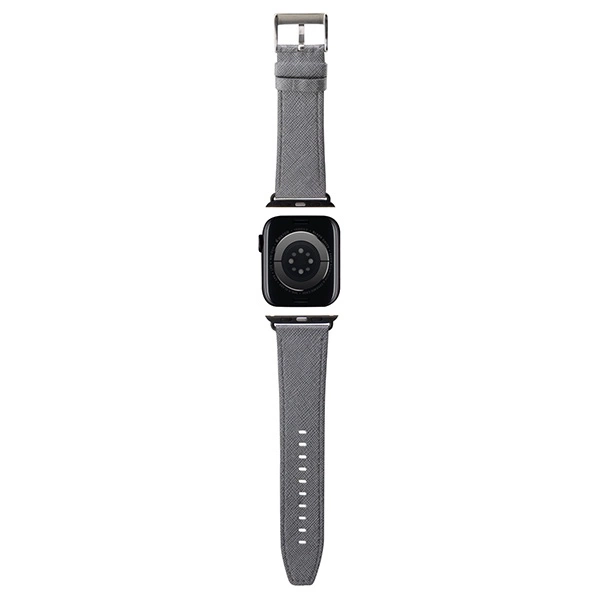 Karl Lagerfeld Saffiano Monogram strap for Apple Watch 38/40/41mm - silvereng