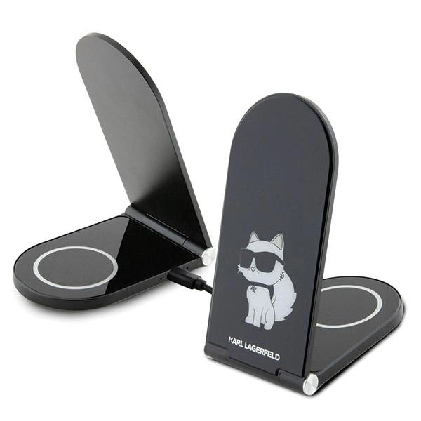 Karl Lagerfeld Choupette MagSafe induction charger 15W, foldable 2in1 - blackeng
