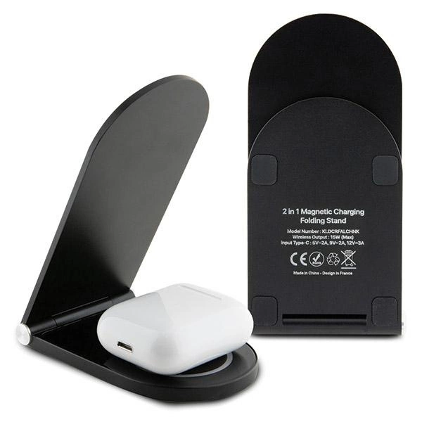 Karl Lagerfeld Choupette MagSafe induction charger 15W, foldable 2in1 - blackeng