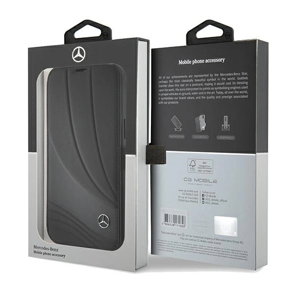 Mercedes Leather Wave Pattern iPhone 15 Pro Case - Blackeng
