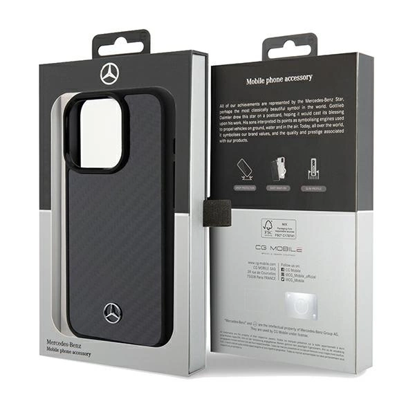 Mercedes Carbon Fiber Dynamic case for iPhone 15 Pro - blackeng