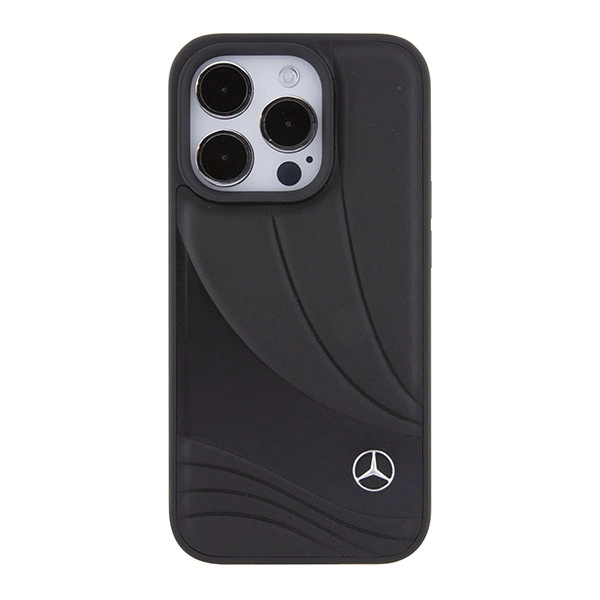 Mercedes Leather Wave Pattern case for iPhone 15 Pro Max - blackeng